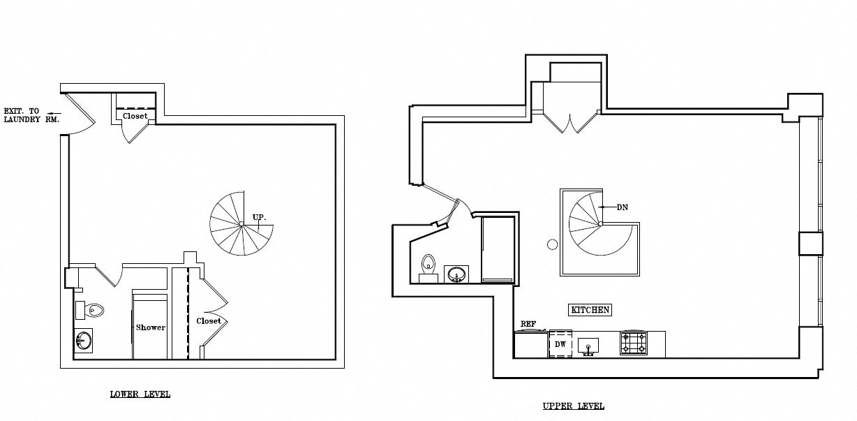 Floor plan for 1 bed, 2 baths, 750 sqft